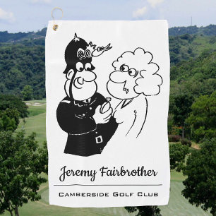 Serviette De Golf Un policier a un casque d'horloge de cucco