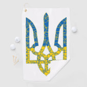 Serviette De Golf Un trident ukrainien texturé drapeau d'Ukraine cou (En situation)