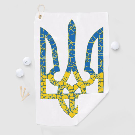 Serviette De Golf Un trident ukrainien texturé drapeau d'Ukraine cou (En situation)