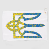Serviette De Golf Un trident ukrainien texturé drapeau d'Ukraine cou (Horizontal)