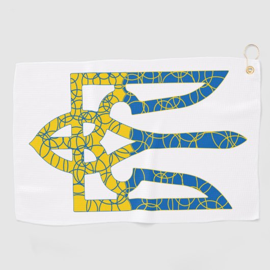 Serviette De Golf Un trident ukrainien texturé drapeau d'Ukraine cou (Horizontal)