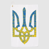 Serviette De Golf Un trident ukrainien texturé drapeau d'Ukraine cou (Devant)
