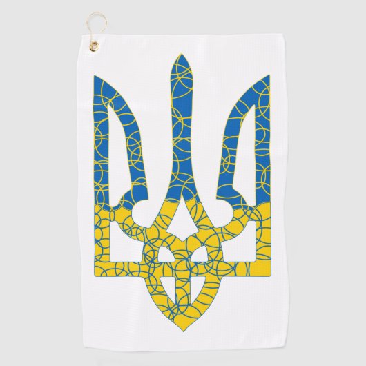 Serviette De Golf Un trident ukrainien texturé drapeau d'Ukraine cou (Devant)