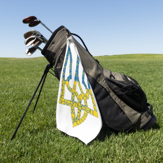 Serviette De Golf Un trident ukrainien texturé drapeau d'Ukraine cou (Vert)