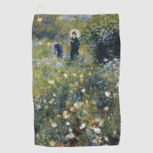Serviette De Golf Une femme avec un parasol dans un jardin par Augus