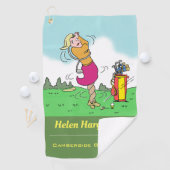 Serviette De Golf Une femme golfeuse devient un tremplin (En situation)