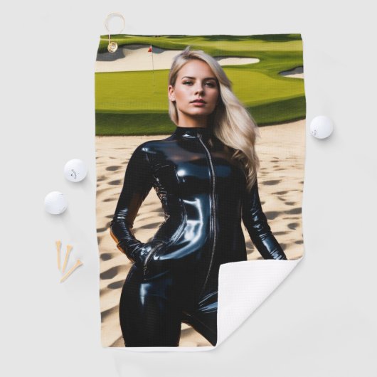 Serviette De Golf Une fille dans le piège à sable (En situation)