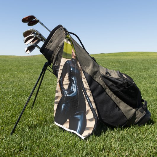 Serviette De Golf Une fille dans le piège à sable (Vert)