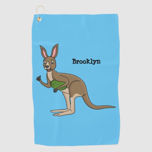 Serviette De Golf Une jolie illustration de kangourou australien (Devant)