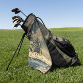 Serviette De Golf Une journée d'hiver sur la rivière Sumida au Japon (Vert)