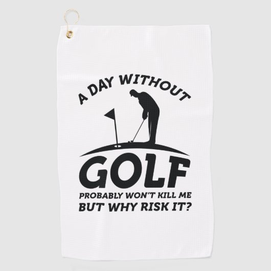 Serviette De Golf Une journée sans golf (Devant)