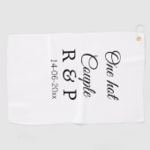 Serviette De Golf Une lettre initiale de nom de couple chaud date te (Horizontal)