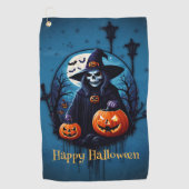 Serviette De Golf Une scène d'Halloween éffrayante (Devant)