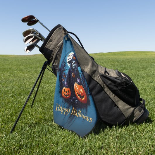 Serviette De Golf Une scène d'Halloween éffrayante (Vert)