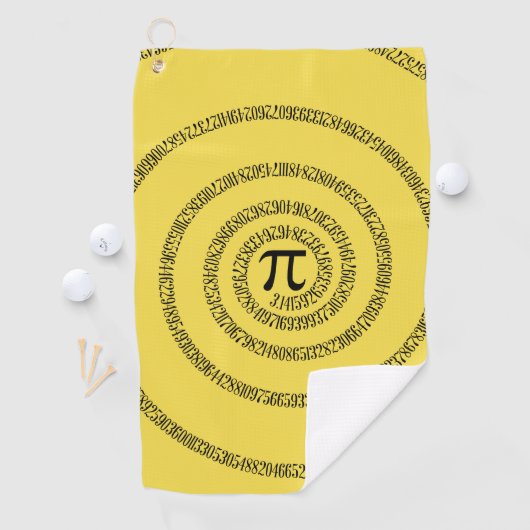 Serviette De Golf Une spirale de Pi Graphic sur une (En situation)