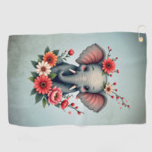 Serviette De Golf Une touche d'été : Le bébé éléphant (Horizontal)
