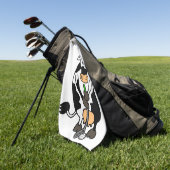 Serviette De Golf Une vache qui joue au golf (Vert)