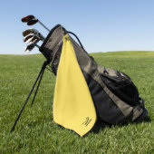 Serviette De Golf Uni jaune monogramme (Vert)