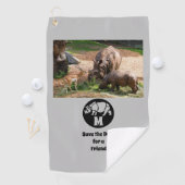 Serviette De Golf Unicorn Rhino Silhouette Monogramme Photo (En situation)