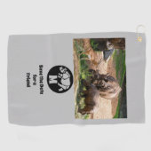 Serviette De Golf Unicorn Rhino Silhouette Monogramme Photo (Horizontal)