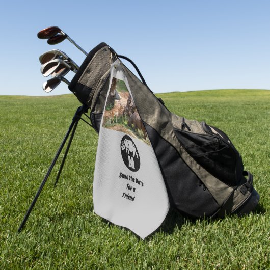 Serviette De Golf Unicorn Rhino Silhouette Monogramme Photo (Vert)