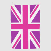 Serviette De Golf Union Jack/Pavillon Royaume-Uni Rose et Violet (Devant)