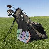 Serviette De Golf Unique Hand Drawn Multi Coloured Aliens  (Vert)