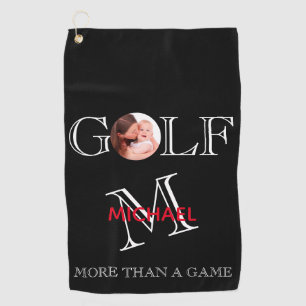 Serviette De Golf Unique plaisir Photo Monogramme et Nom Golf Servie