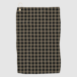Serviette De Golf Unisex Gris Noir Plaid À damiers Motif Buffalo