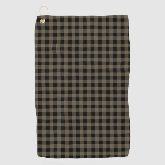 Serviette De Golf Unisex Gris Noir Plaid À damiers Motif Buffalo (Devant)