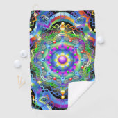 Serviette De Golf Univers Mandala Couleurs Psychédéliques (En situation)