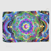 Serviette De Golf Univers Mandala Couleurs Psychédéliques (Horizontal)