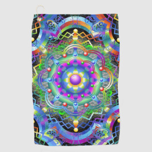 Serviette De Golf Univers Mandala Couleurs Psychédéliques