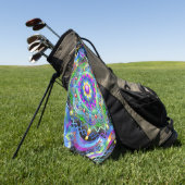 Serviette De Golf Univers Mandala Couleurs Psychédéliques (Vert)