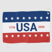 Serviette De Golf USA 1776 2026 250th Anniversary Red White Blue (Horizontal)