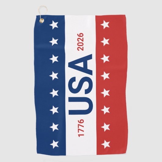 Serviette De Golf USA 1776 2026 250th Anniversary Red White Blue (Devant)