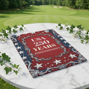 Serviette De Golf USA 250 Ans Anniversaire Vintage Étoiles Argentées