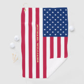 Serviette De Golf USA American Flag Gold Monogramme Patriotic Team (En situation)