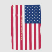 Serviette De Golf USA American Flag Gold Monogramme Patriotic Team (Devant)