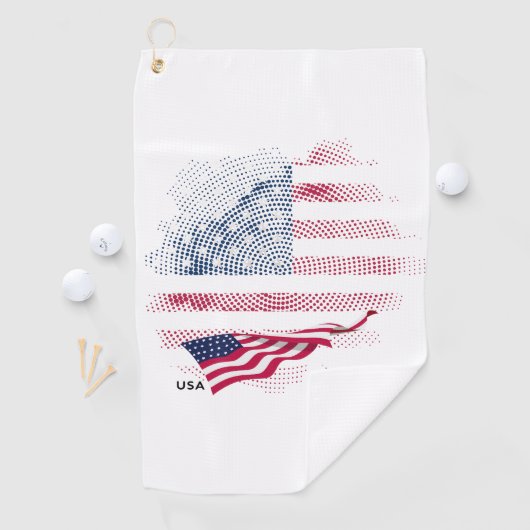 Serviette De Golf USA flag (En situation)