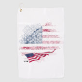 Serviette De Golf USA flag (Devant)