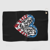 Serviette De Golf USA Flag American Runner - Runt Heart (Horizontal)