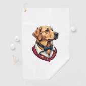 Serviette De Golf USA Golden Retriever Vintage Patriotic Dog Shirt (En situation)
