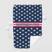 Serviette De Golf USA Patriotic Golfer ⭐ étoiles & rayures Monogramm (En situation)