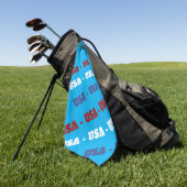 Serviette de golf USA Rouge Blanc Bleu (Vert)
