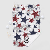 Serviette De Golf USA Stars Patriotic Initial (En situation)