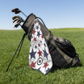 Serviette De Golf USA Stars Patriotic Initial (Vert)