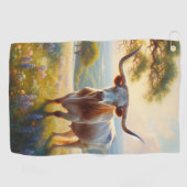 Serviette De Golf Vache à landes du printemps du Texas (Horizontal)
