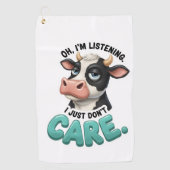 SERVIETTE DE GOLF VACHE À L'HUMOUR DRÔLE (Devant)