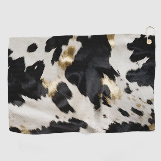 Serviette De Golf Vache blanche noire (Horizontal)